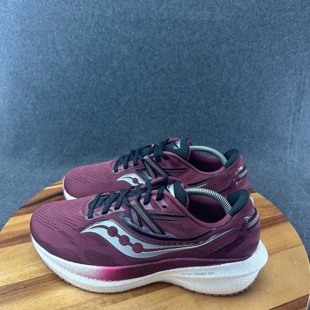 Saucony Triumph 20 Running Shoes Womens 11 W Wide Burgundy PWRRUN+ S10760-21 - Picture 7 of 13